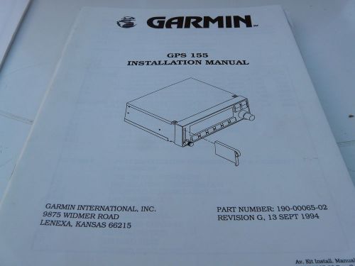 Garmin avionics gps-155 installation manual 190-00065-02