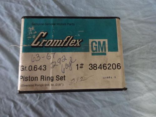 1963 - 66 chevy gm piston chromeflex ring set 50 60 truck 292 3846206