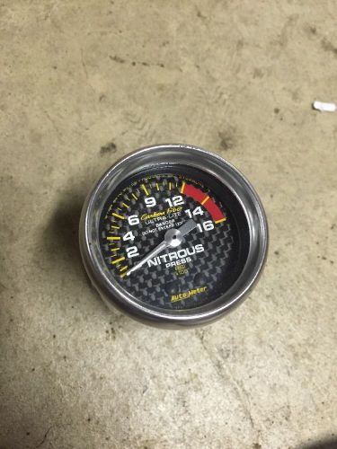 Autometer carbon fiber ultra-lite mechanical nitrous pressure gauge 2 1/16&#034; dia
