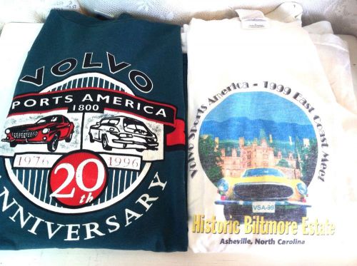 2 rare vtg volvo p1800 t shirts sports america club es 20th 80-90's car auto
