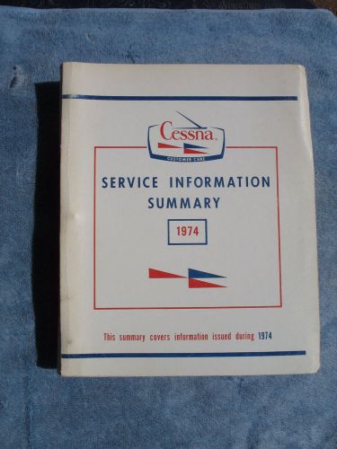 Cessna Service information summary  1974, US $49.95, image 1