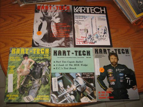 Vintage kart (go cart) kart-tech magazines (five magazines total)