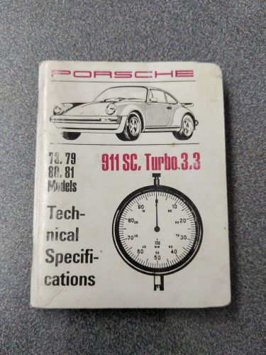 Original porsche 911 930 1978 79 80 81 technical specifications booklet 11/84
