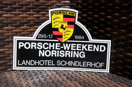 Vintage magnetic rally sign / plaque # porsche rallye weekend norisring 1984