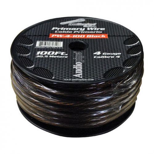 Power wire 4ga 100' black audiopipe pw4100bk wire