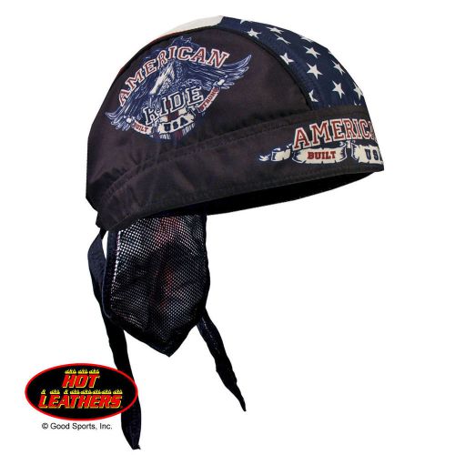Hot leathers® premium head wrap, american ride eagle, hwh1046, biker head wear