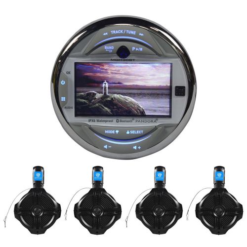 Dual mgh30bt marine digital media stereo + (4) 6.5&#034; rockville wakeboard speakers