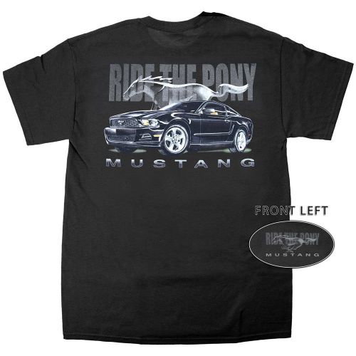 Mustang apparel t-shirt short black 2010 ride the pony x-large