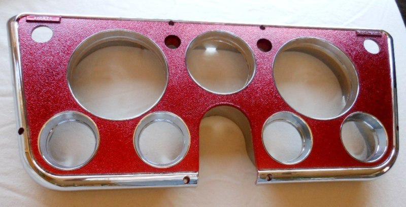 DASH GAUGE BEZEL 1967 68 69 70 71 1972 CHEVROLET GMC TRUCK RED ANODIZE CHROME , US $48.00, image 2