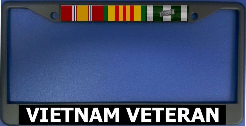 Vietnam veteran black license plate frame