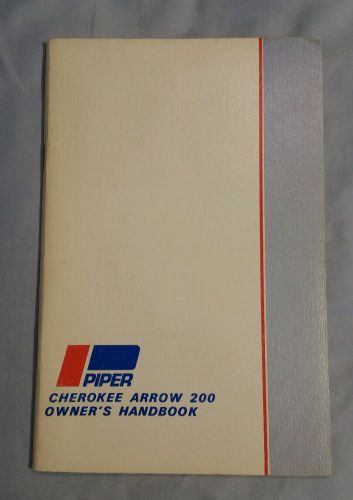 Excellent nos 1970 piper cherokee arrow 200 owners handbook pa-28r-200 753 807
