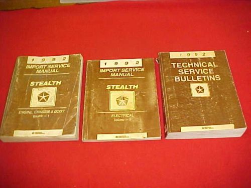 1992 original dodge stealth service shop repair manual + wiring bulletins 92
