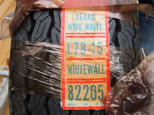 5 nos sears wide white l78-15 whitewall tires 82205 still in original wrappers