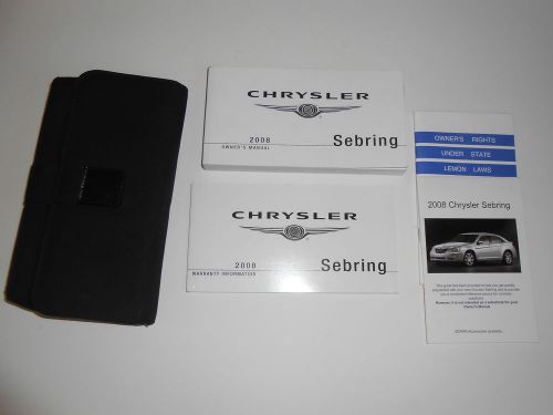 2008 chrysler sebring owners manual and other literature with storage case