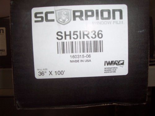 Scorpion automotive window tint film &#034;shield&#034; 5% 36&#034; x 100&#039; new free shipping