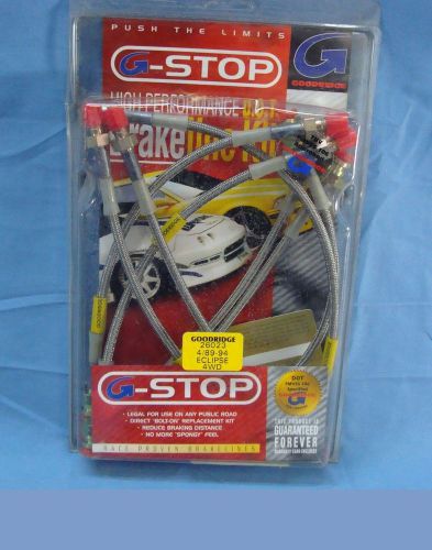 New g-stop high performance brake lines no 26023 89-94 eclipse 4wd 2.0 dot aprov