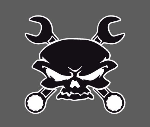 Skull and wrenches sticker #88 window laptop truck motorcycle garage craftsman