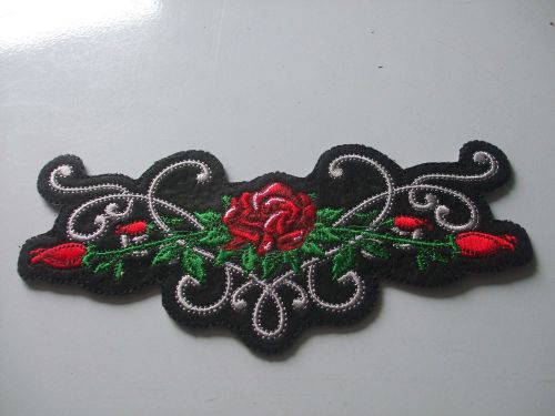 New embroidered trible roses lady rider rose biker patch