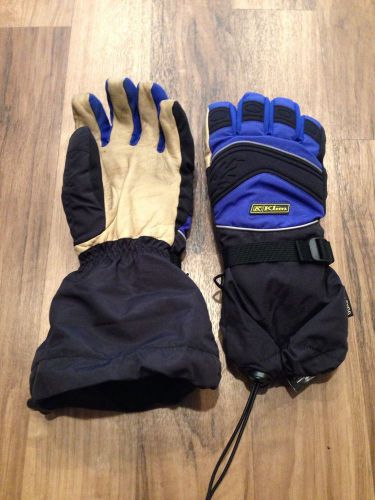 Guc klim togwotee blue snowmobile gloves sz s  leather palm waterproof gore tex