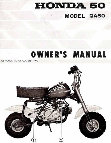 1973 honda qa50 minibike motorcycle owners manual -qa 50-honda-qa50