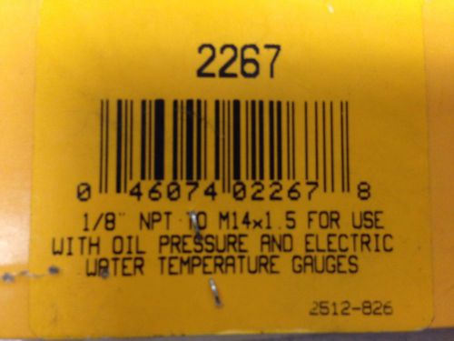 Auto meter metric adapter 1/8&#034; npt to m14x1.5  2267