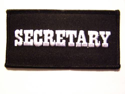 #0624 motorcycle vest patch secretary