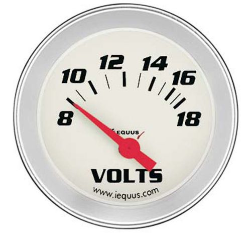Equus 8268 2&#034; voltmeter 8 to 18 volt white dial face 90 sweep