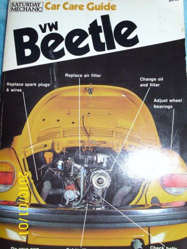 Saturday mechanics car care guide vw beetle, 1978, paperback