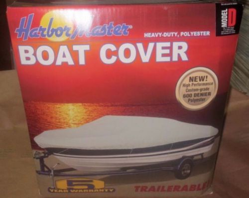 Harbor master model d 600 denier grey trailerable boat cover 17 - 19 ft new