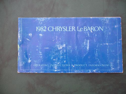 Nice, rare original  factory owners manual 1982 chrysler lebaron