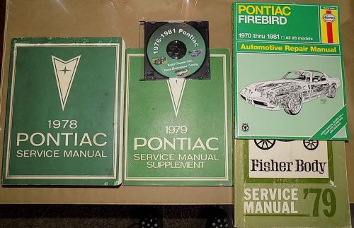1979 pontiac orig! service manual 5 vol set_firebird/trans am 6.6/lemans/formula