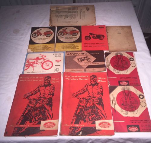 Lot of 11 vintage jawa owners manuals moped scooter motorcycle &#034;super rare&#034;