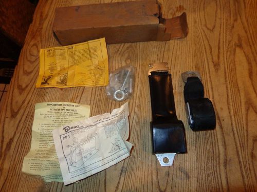 Vintage  retractable seat belt beam&#039;s 2 point lap chrome finger latch