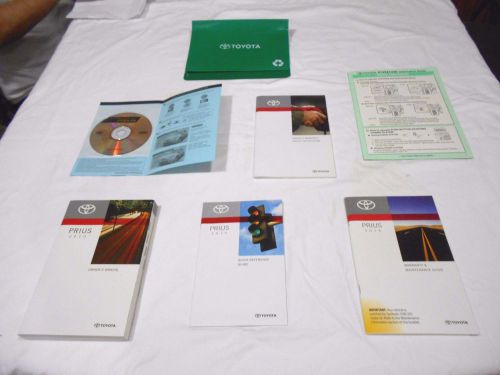 2010 toyota prius owner manual 6/pc.set with dvd &amp; green factory toyota case