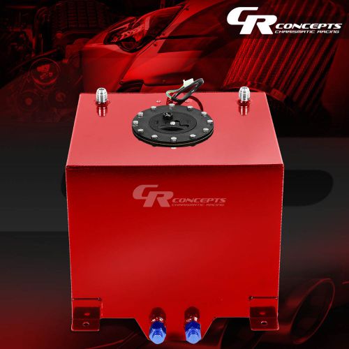 5 gallon red coated aluminum racing/drifting fuel cell gas tank+level sender