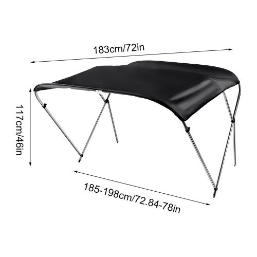 3 Bow Boat Top Cover 600D Oxford Clow & 2 Windproof Straps For 73-78" Width Boat, US $120.16, image 20