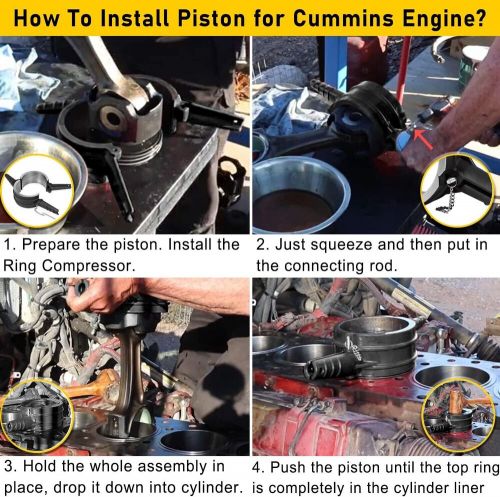 7040 piston ring compressor set for cummins isx cat 3400/c-15 5.4" bore 5299448