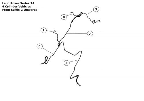 ! land rover series 2a 88&#034; rhd brake pipe line set kit copper nickel 1291r rhs