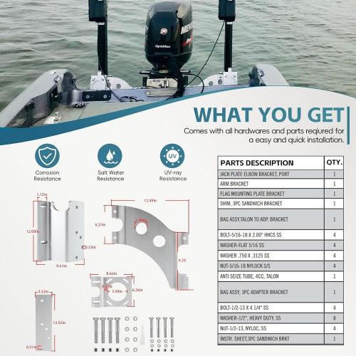 Replacement for minn kota talon universal mounting bracket, port 1810302
