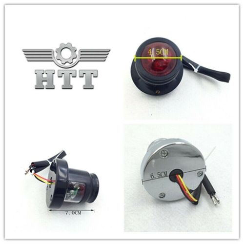 Chrome led tail brake light integrated fit bobber chopper cruiser street bike