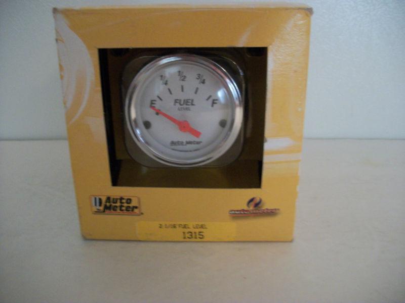 Auto Meter Fuel Level Gauge Artic White 2-1/16