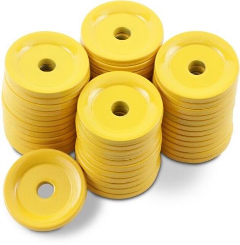 Woody's grand digger round aluminum support plate yellow 5/16" 48-pack