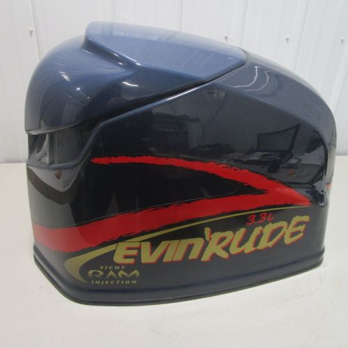 0285435 OMC Evinrude Ficht 225 HP 3.3L Top Engine Motor Cover Cowl Hood Blue, US $300.00, image 2