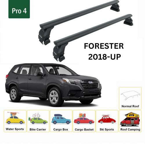 For Subaru Forester Premium 2018-Up Roof Rack Cross Bars Normal Roof Alu Black, US $219.00, image 3