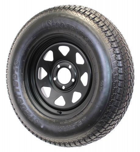 Eco Trailer Tire On Rim ST205/75D15 15 in. Load C 5 Lug Black Spoke Wheel, US $131.96, image 5