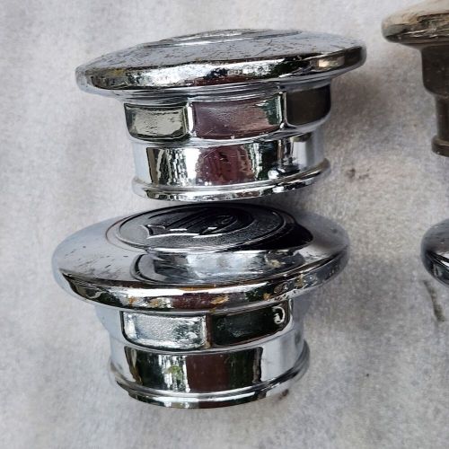 4 - 1920s Chrysler Threaded Dust Cover Hub Center Grease Cap. Brass & Chrome., US $119.99, image 4