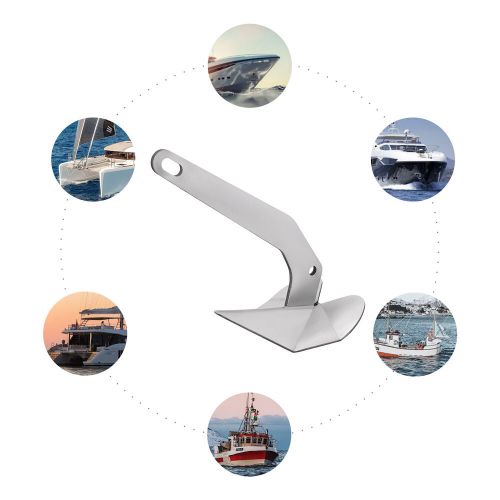 14lb 7kg Boat Anchor Wing for Boats 20-35ft 316 Stainless Steel Non-Hinged Plow, US $92.97, image 16