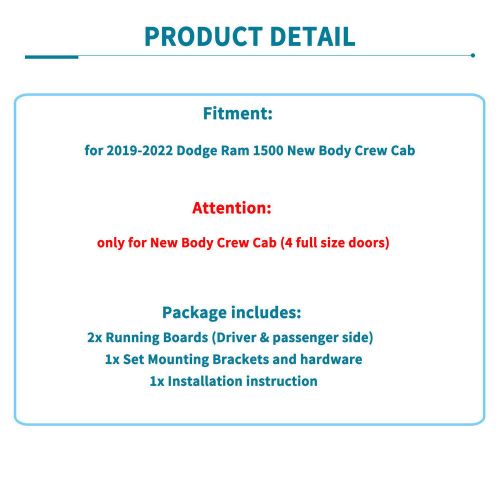 Running Board 6'' Side Nerf Bar S/S Fits For 2019-2024 Dodge Ram 1500 Crew Cab, US $119.00, image 7