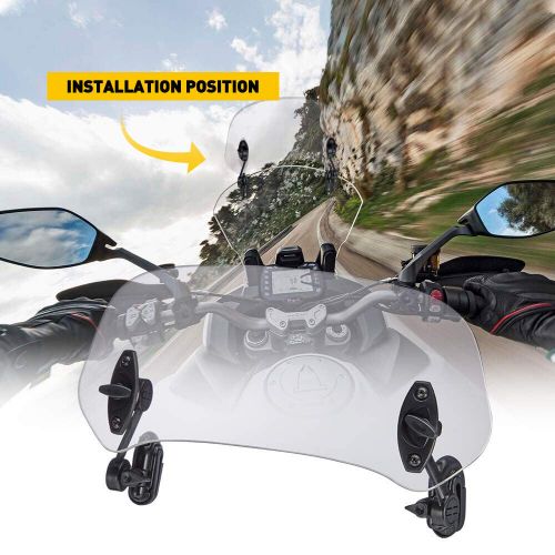 Adjustable Windshield Clip On Extension Wind Spoiler Deflector For Motorcycle, US $22.99, image 2