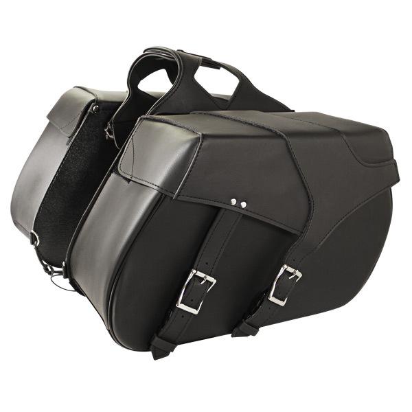 Xelement dual buckle pvc motorcycle saddlebag